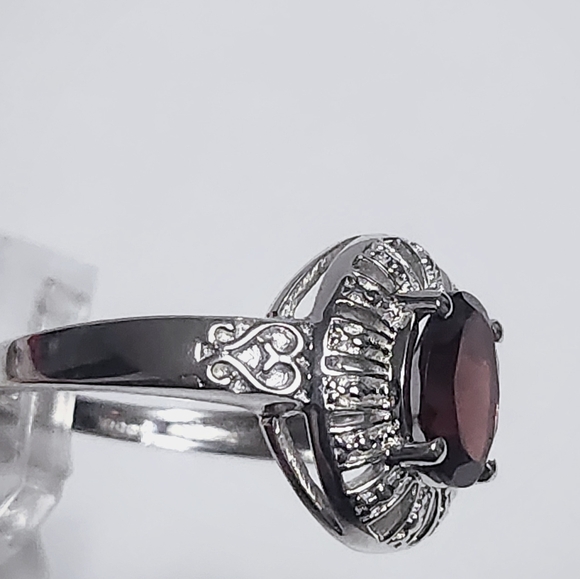2.00 ct Garnet Sterling Silver Filigree Ring size 7 - Picture 7 of 11